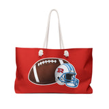 Hillburn Football Weekender Bag – Red Travel Duffle with Helmet Graphic