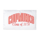 Pillowcase — Red Gingham “CHIPMUNKS Class of 2031” Microfiber Pillowcase