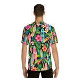 Tropical Surf Baseball Jersey — Hawaiian Floral Surfboard Print