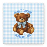 Canvas Wall Art — Blue Gingham Teddy "Mount Carmel Class of 2031"