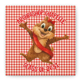 Cute Chipmunk Canvas Print — Red Gingham Nursery Wall Art