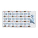 Personalized Graduation Beach Towel — "MCA Class of 2031" Blue Argyle