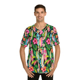 Tropical Surf Baseball Jersey — Hawaiian Floral Surfboard Print