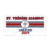 St. Thérèse Academy Class of 2030 Personalized Beach Towel — Joseph