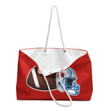 Hillburn Football Weekender Bag – Red Travel Duffle with Helmet Graphic