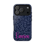 Personalized Lauren Navy Leopard Phone Case