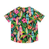 Tropical Surf Baseball Jersey — Hawaiian Floral Surfboard Print