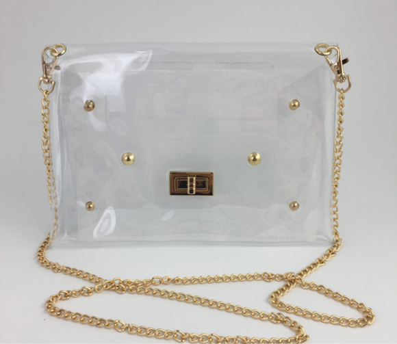 Gold Chain Clear Bag