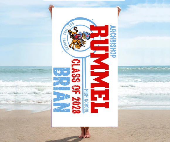 Class of 2028 Rummel beach towel